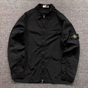 Stone Island Black Lapel Zip Up Jacket